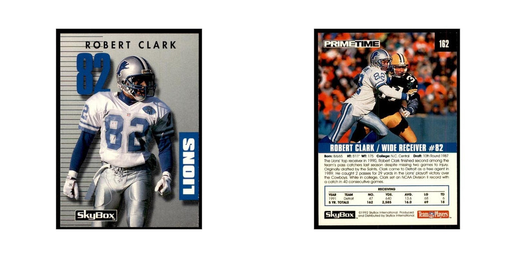 1992 SkyBox Primetime Robert Clark Lions #162