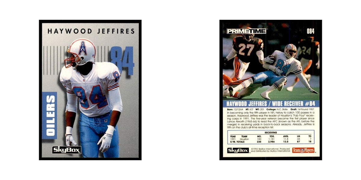 1992 SkyBox Primetime Haywood Jeffires Houston Oilers #84