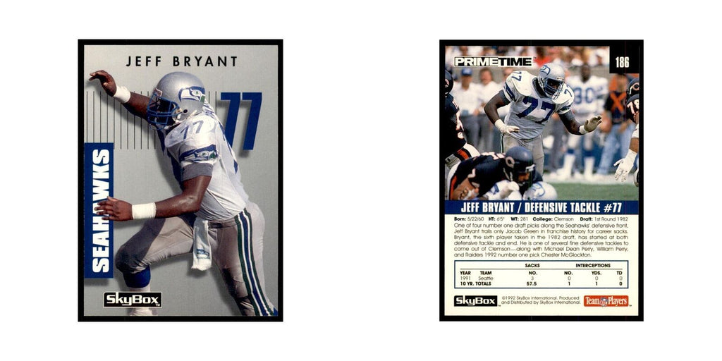 1992 SkyBox Primetime Jeff Bryant Seahawks #186