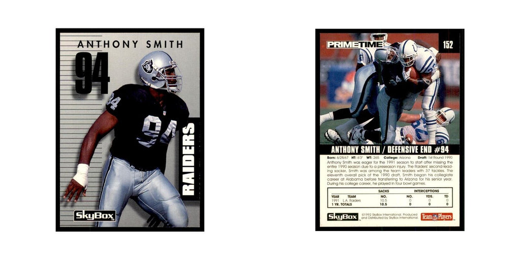 1992 SkyBox Primetime Anthony Smith Los Angeles Raiders #152