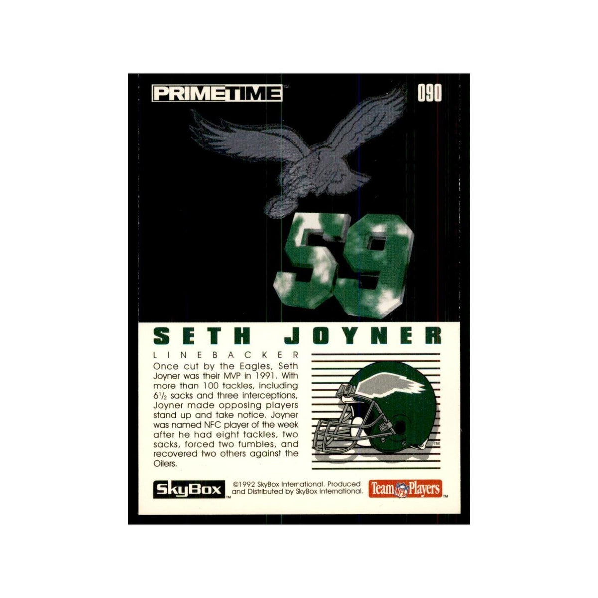 1992 SkyBox Primetime Seth Joyner Eagles #90