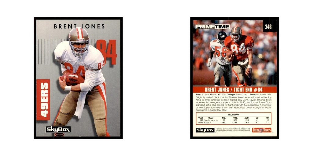 1992 SkyBox Primetime Brent Jones 49ers #246