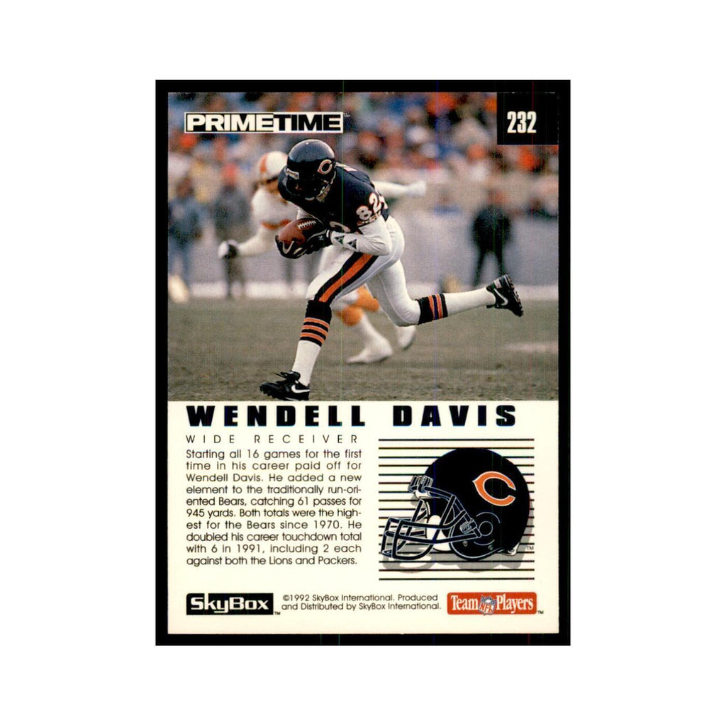 1992 SkyBox Primetime Wendell Davis Bears #232