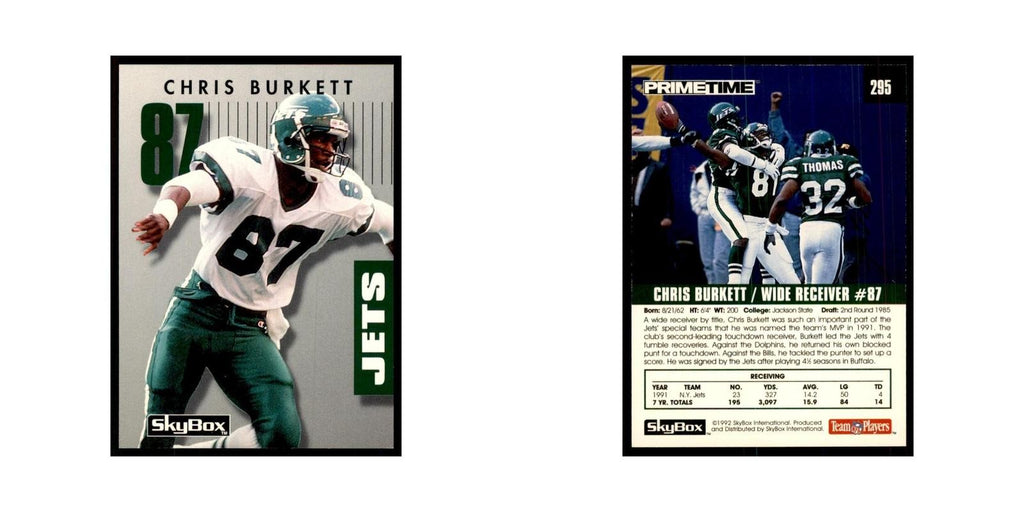 1992 SkyBox Primetime Chris Burkett Jets #295