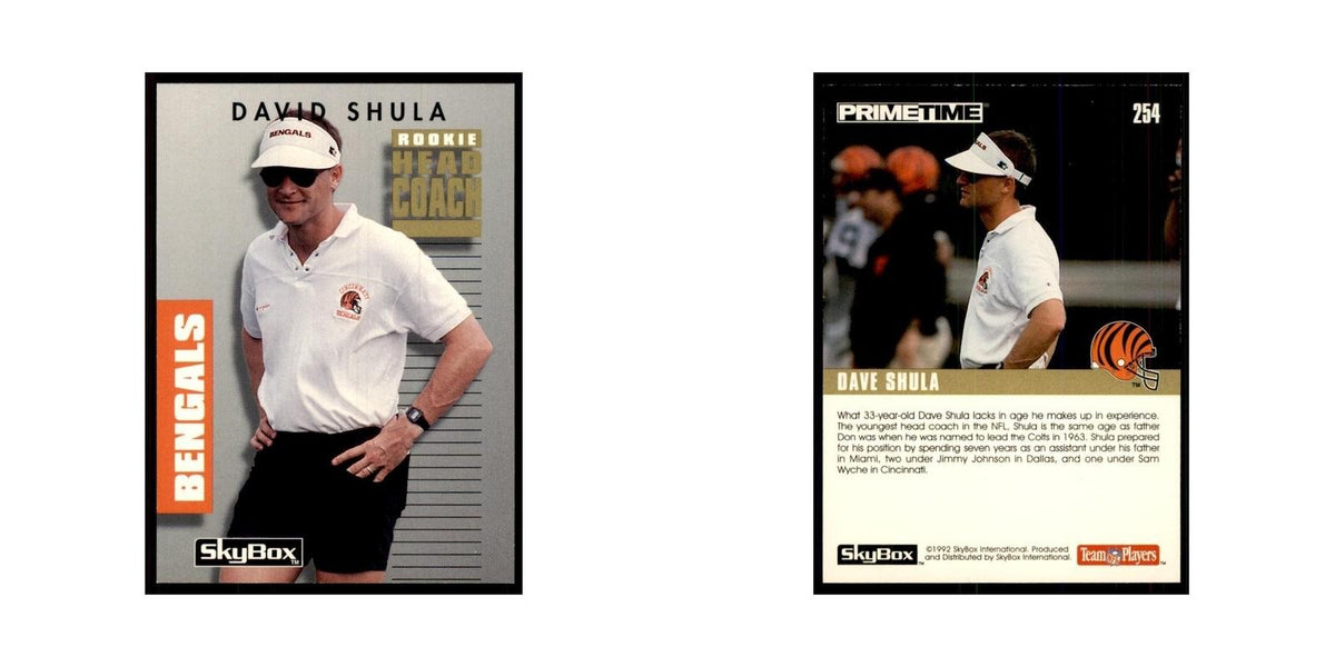 1992 SkyBox Primetime David Shula RC Bengals #254