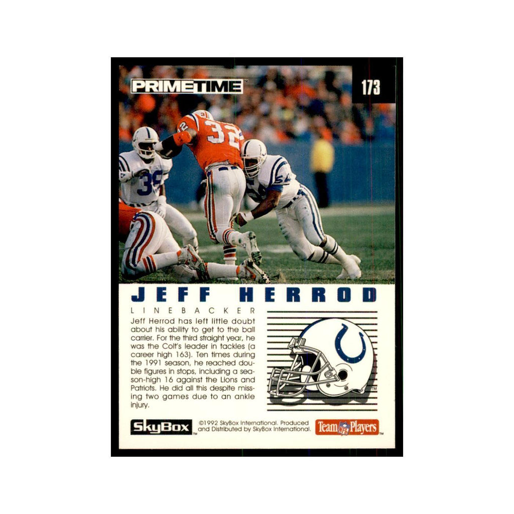 1992 SkyBox Primetime Jeff Herrod Colts #173