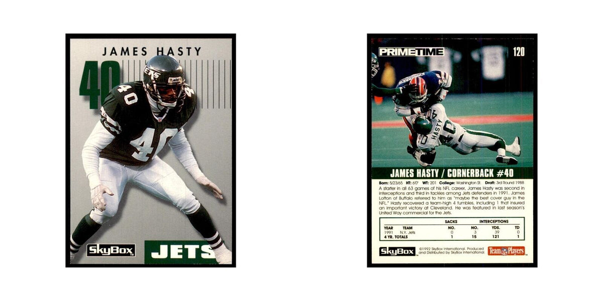 1992 SkyBox Primetime James Hasty Jets #120