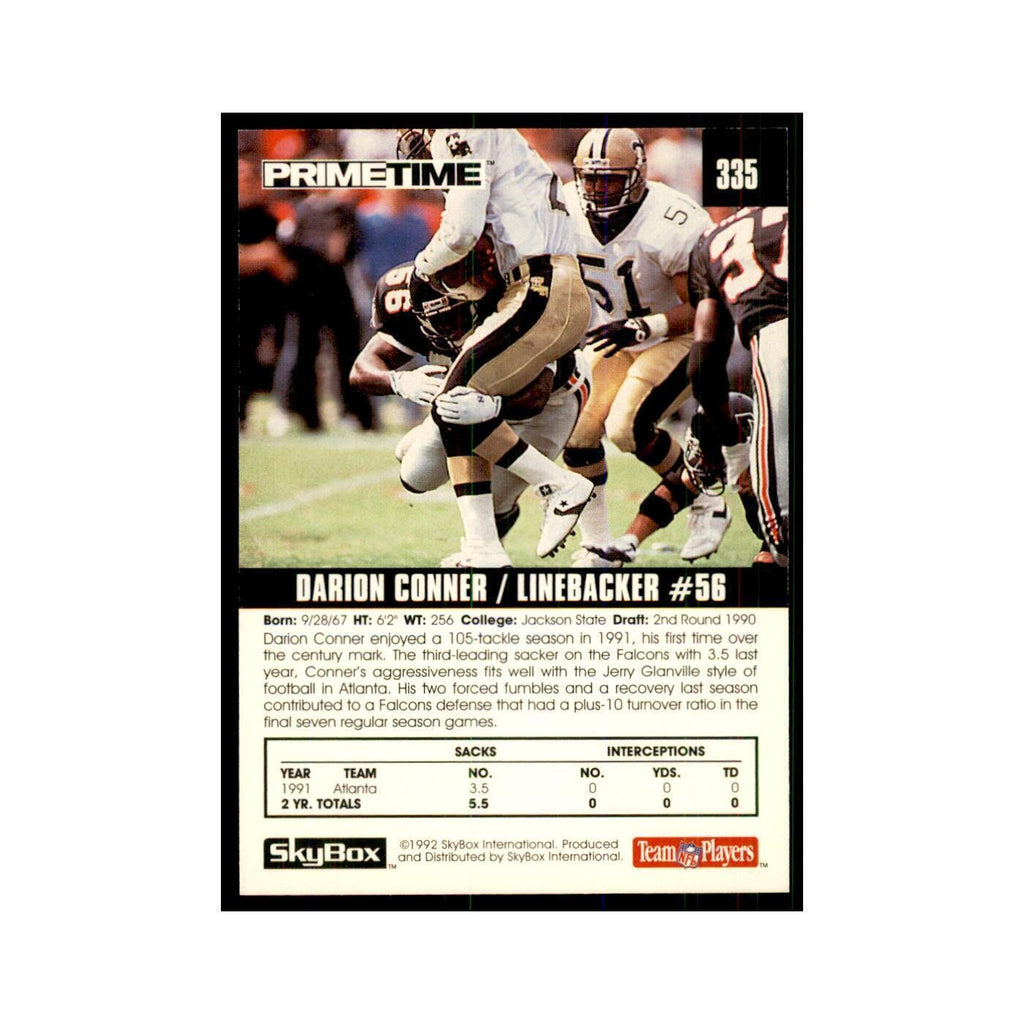 1992 SkyBox Primetime Darion Conner Falcons #335