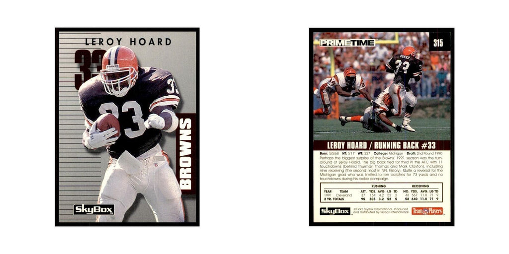 1992 SkyBox Primetime Leroy Hoard Browns #315