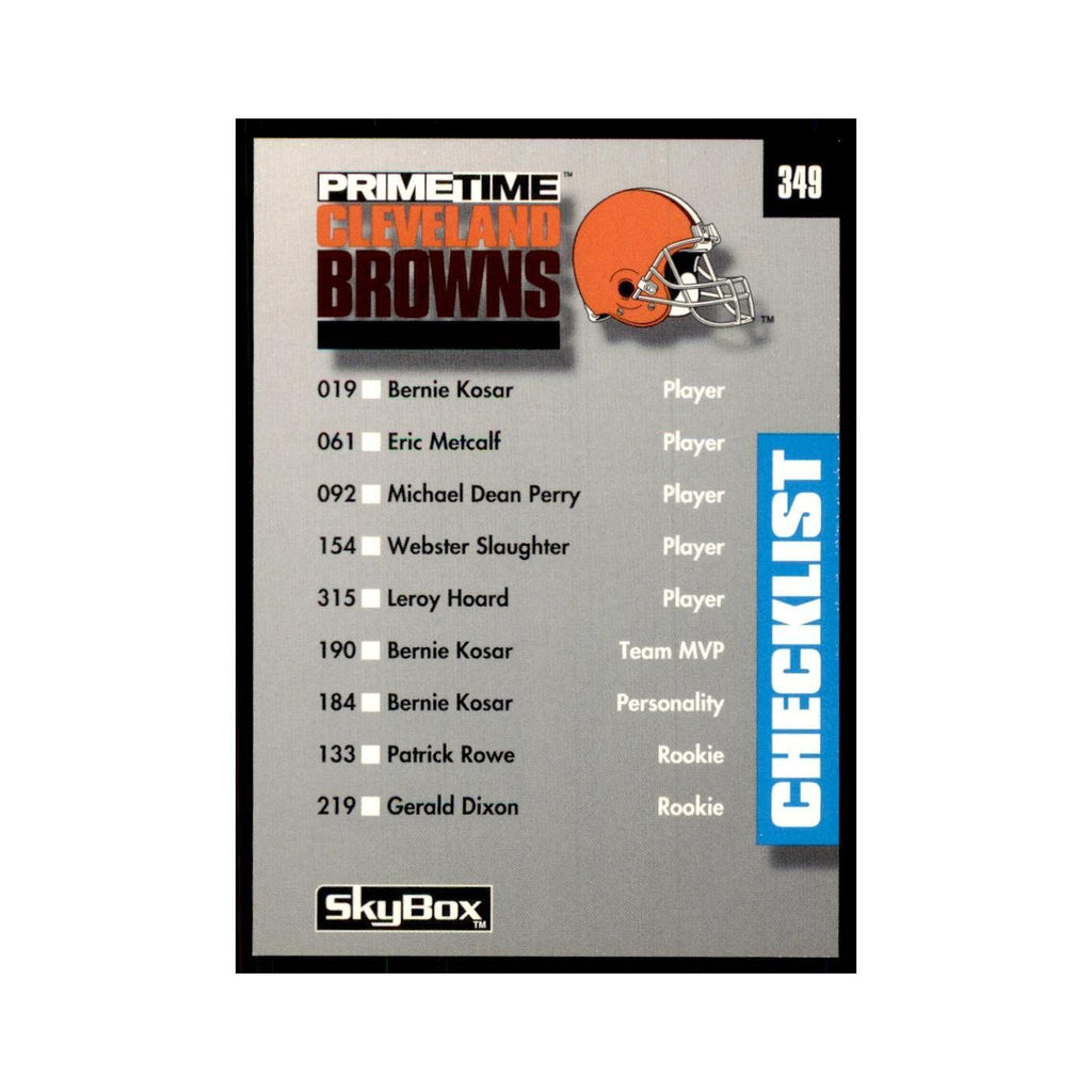 1992 SkyBox Primetime Checklist Cleveland Browns/Dallas Cowboys #349
