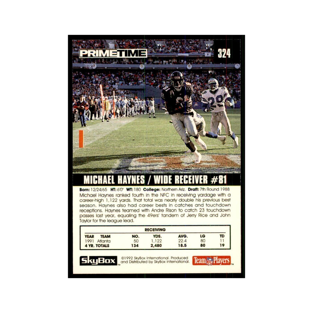 1992 SkyBox Primetime Michael Haynes Falcons #324