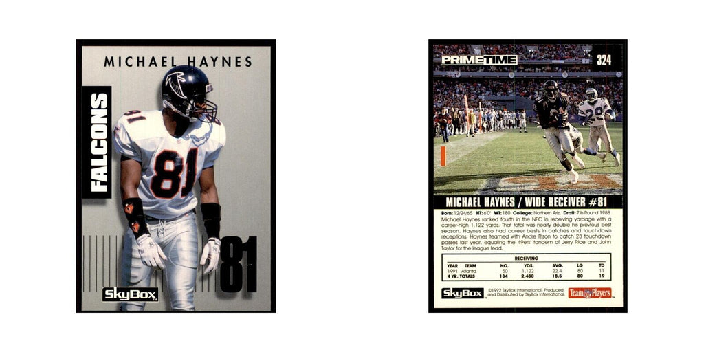 1992 SkyBox Primetime Michael Haynes Falcons #324