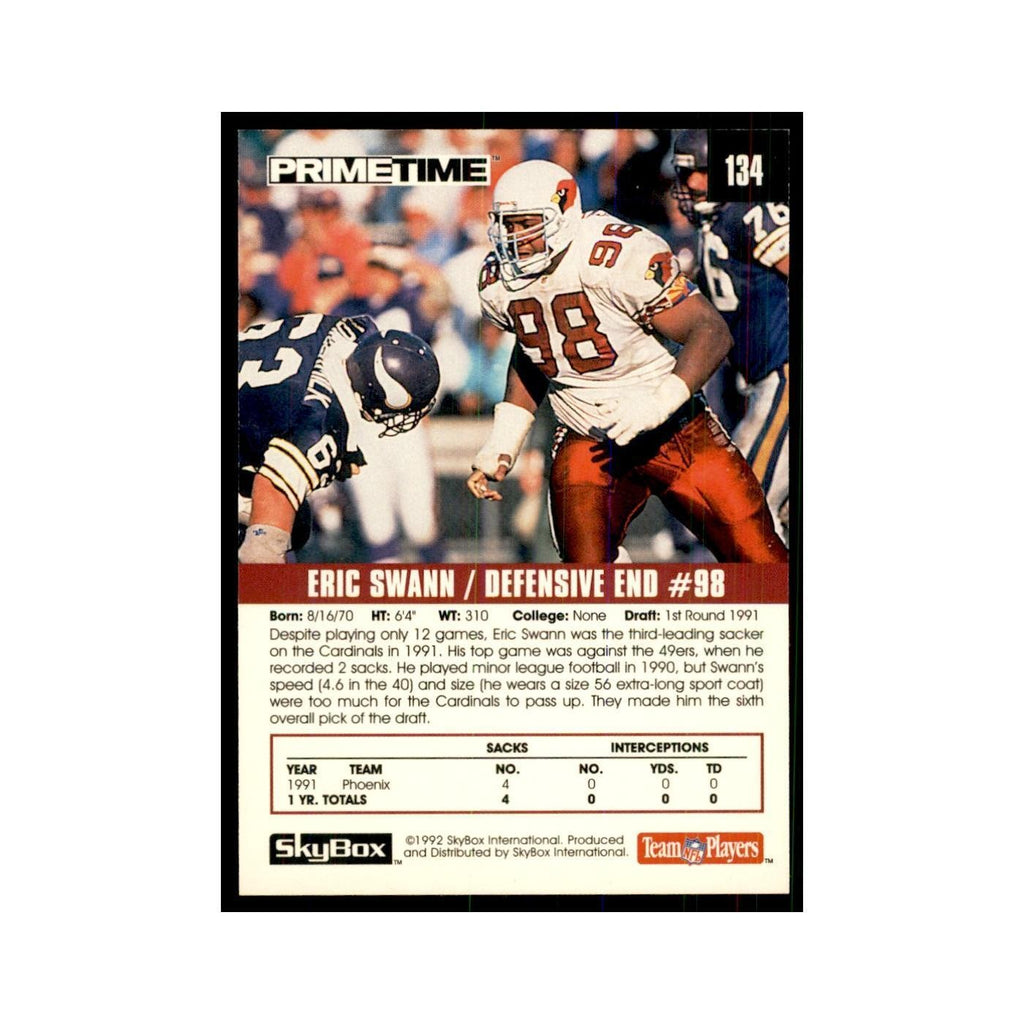 1992 SkyBox Primetime Eric Swann Phoenix Cardinals #134