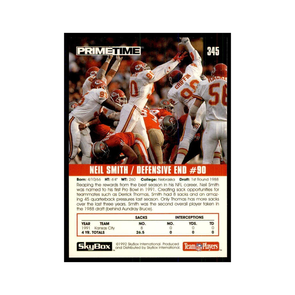 1992 SkyBox Primetime Neil Smith Chiefs #345