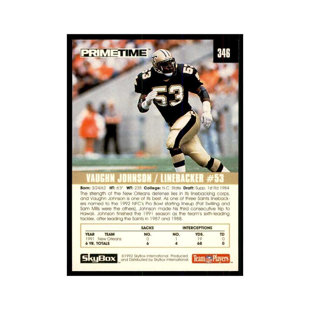 1992 SkyBox Primetime Vaughan Johnson Saints #346