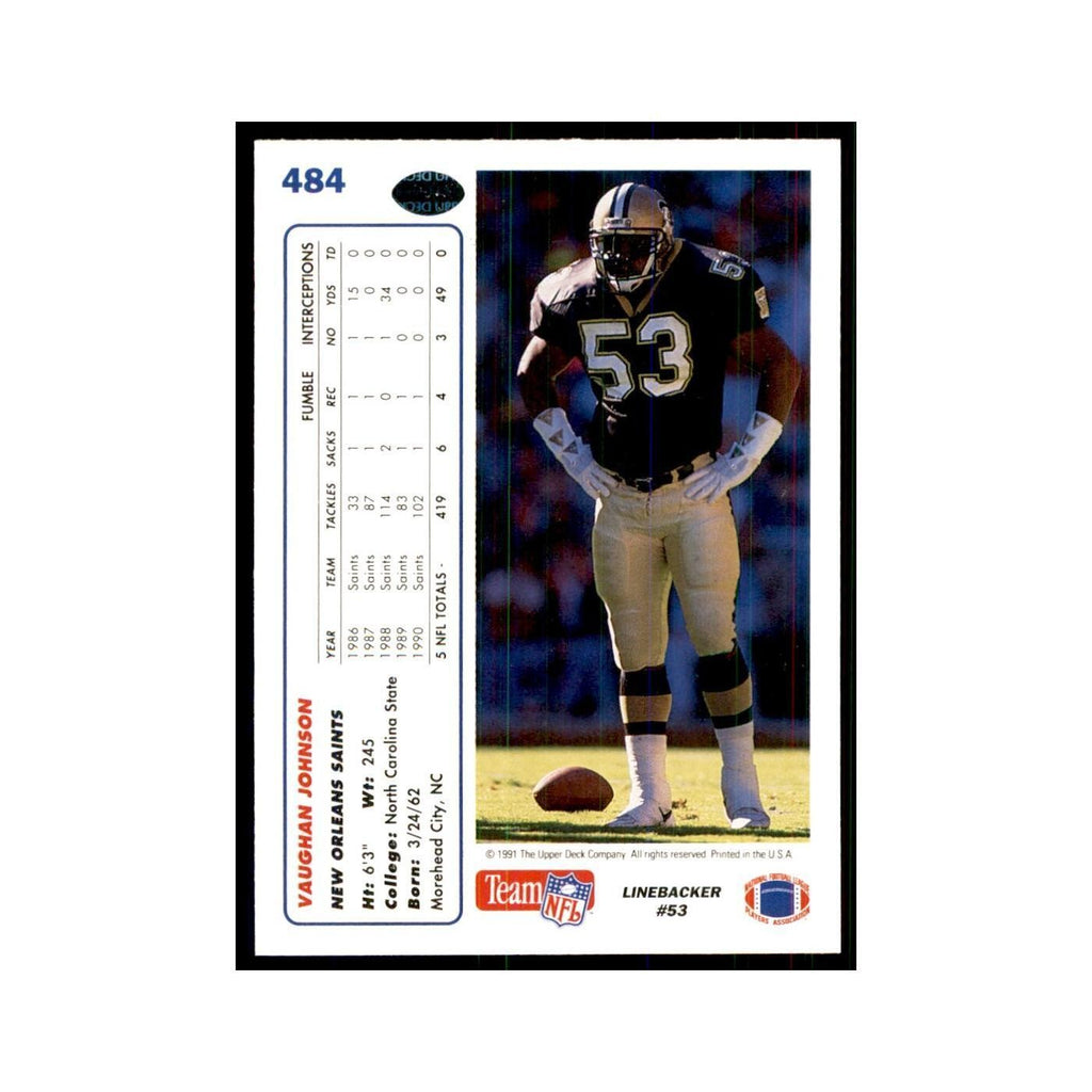1991 Upper Deck Vaughan Johnson Saints #484