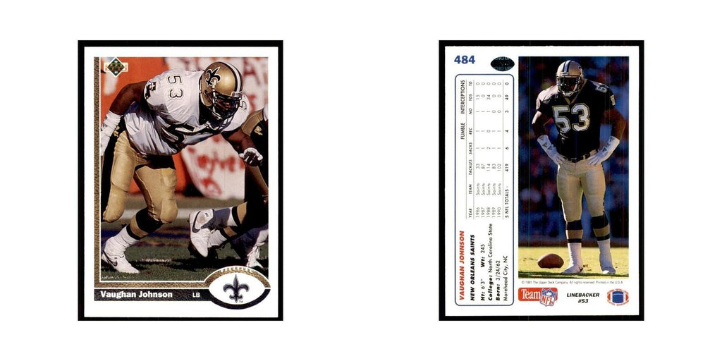 1991 Upper Deck Vaughan Johnson Saints #484