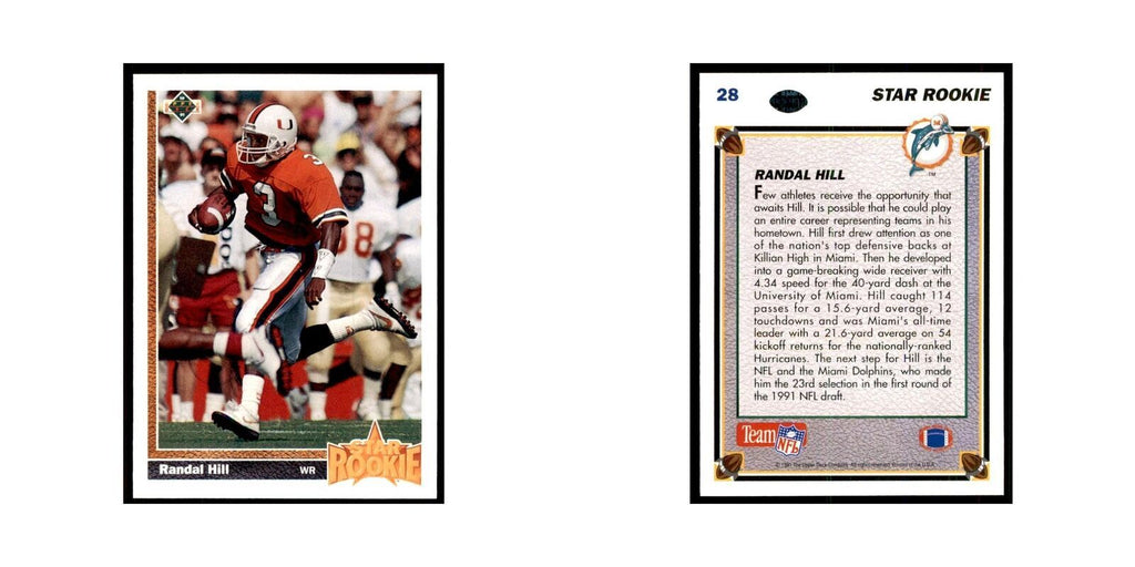 1991 Upper Deck Randal Hill RC Dolphins #28