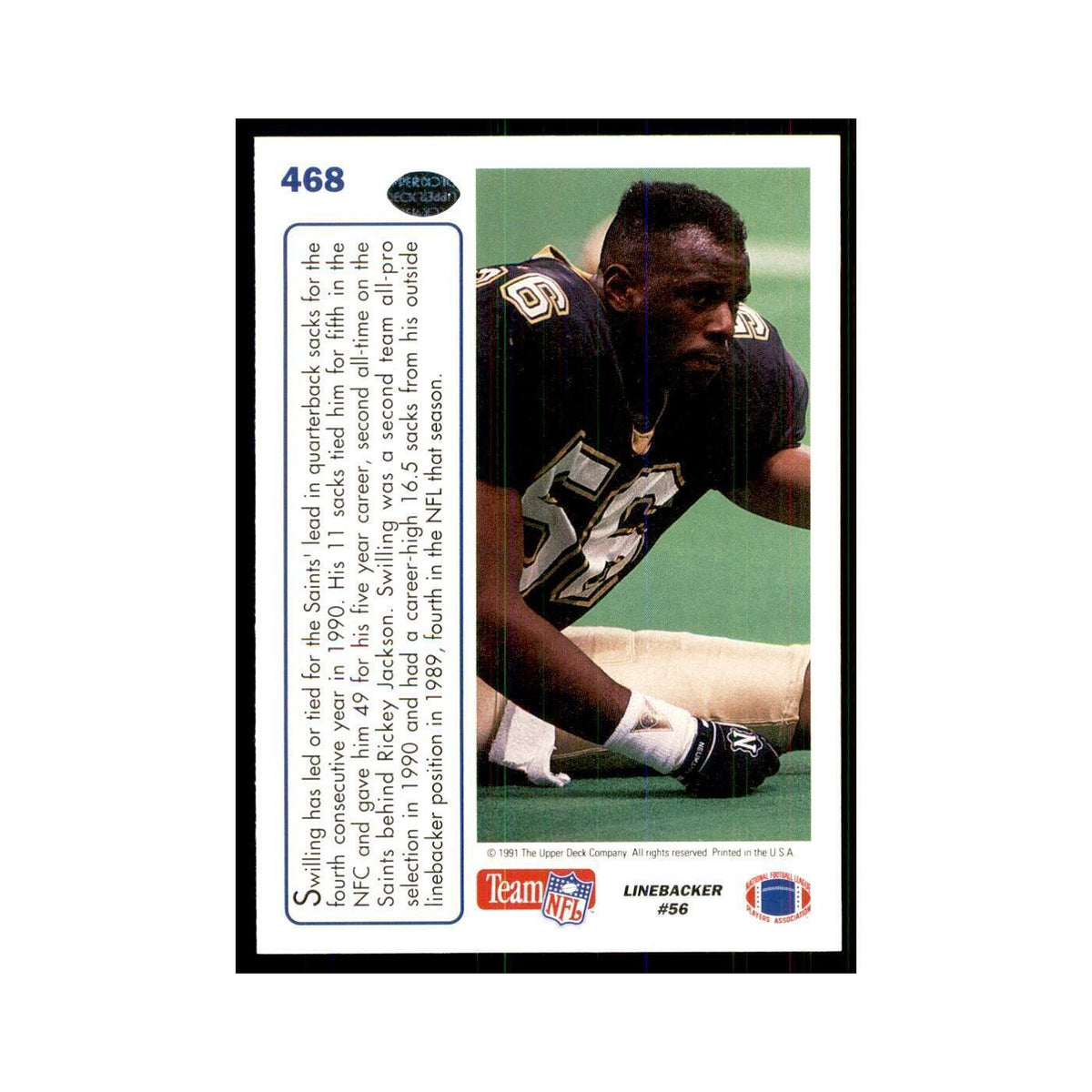 1991 Upper Deck Pat Swilling Saints #468