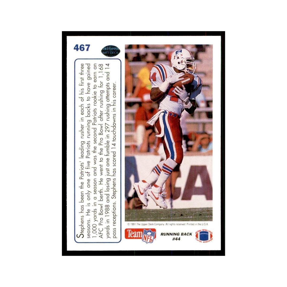 1991 Upper Deck John Stephens Patriots #467