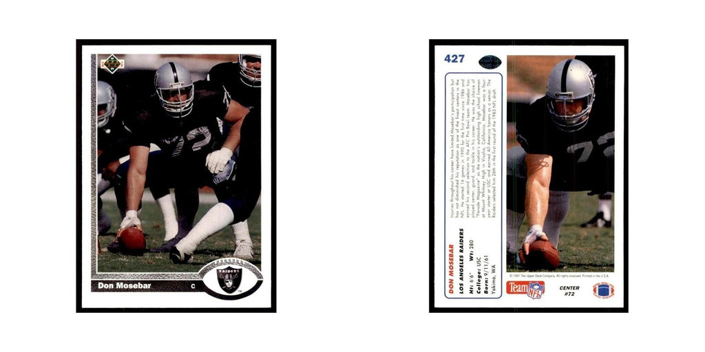 1991 Upper Deck Don Mosebar Los Angeles Raiders #427