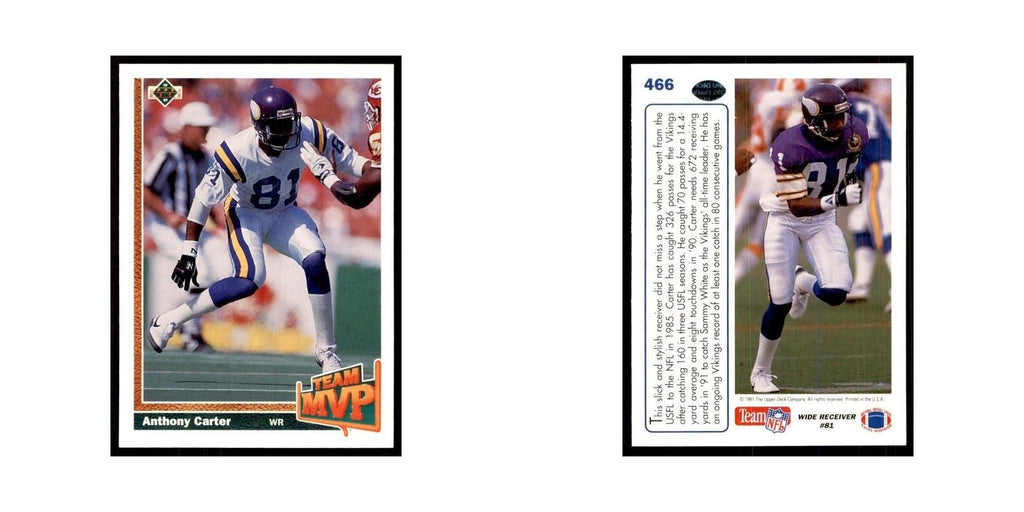 1991 Upper Deck Anthony Carter Vikings #466