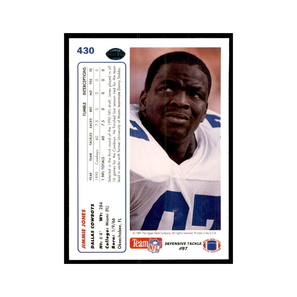 1991 Upper Deck Jimmie Jones Cowboys #430