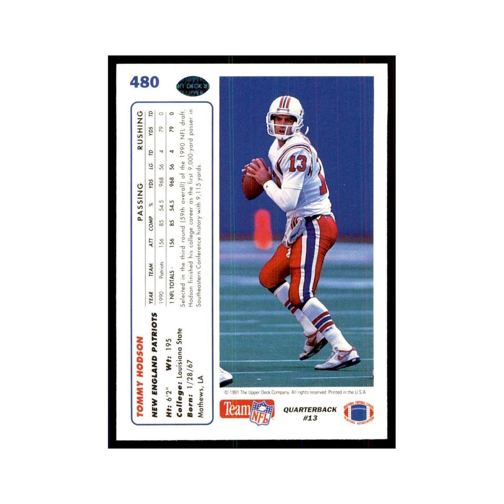 1991 Upper Deck Tommy Hodson Patriots #480