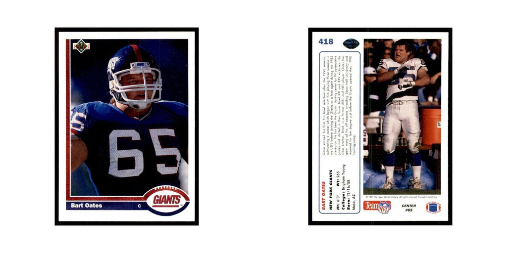 1991 Upper Deck Bart Oates Giants #418