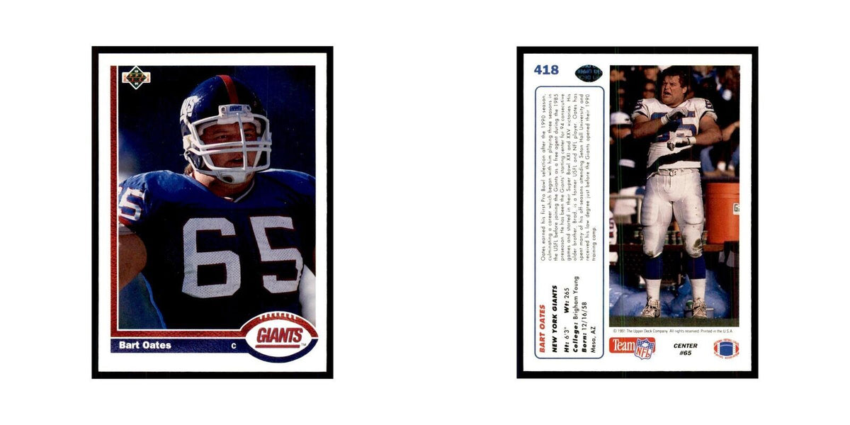 1991 Upper Deck Bart Oates Giants #418