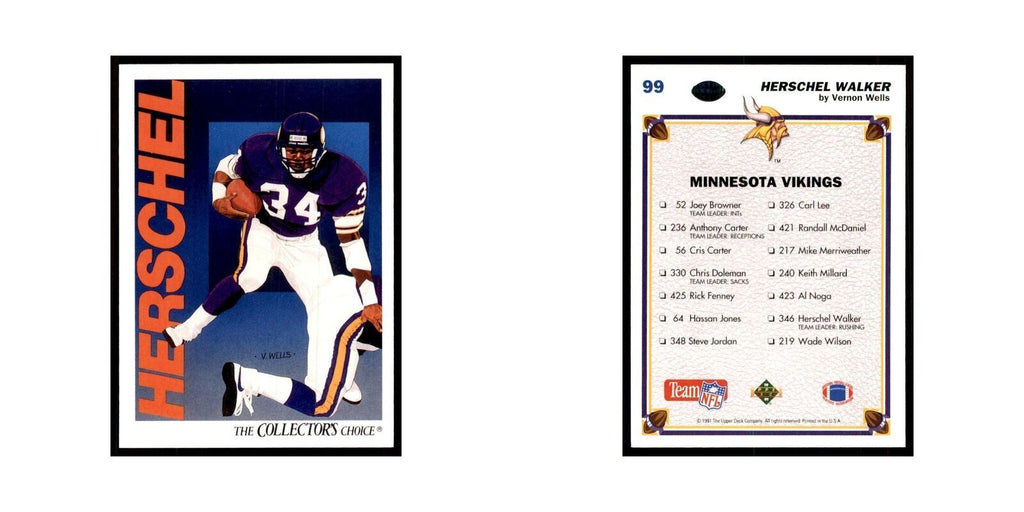 1991 Upper Deck Herschel Walker Vikings #99