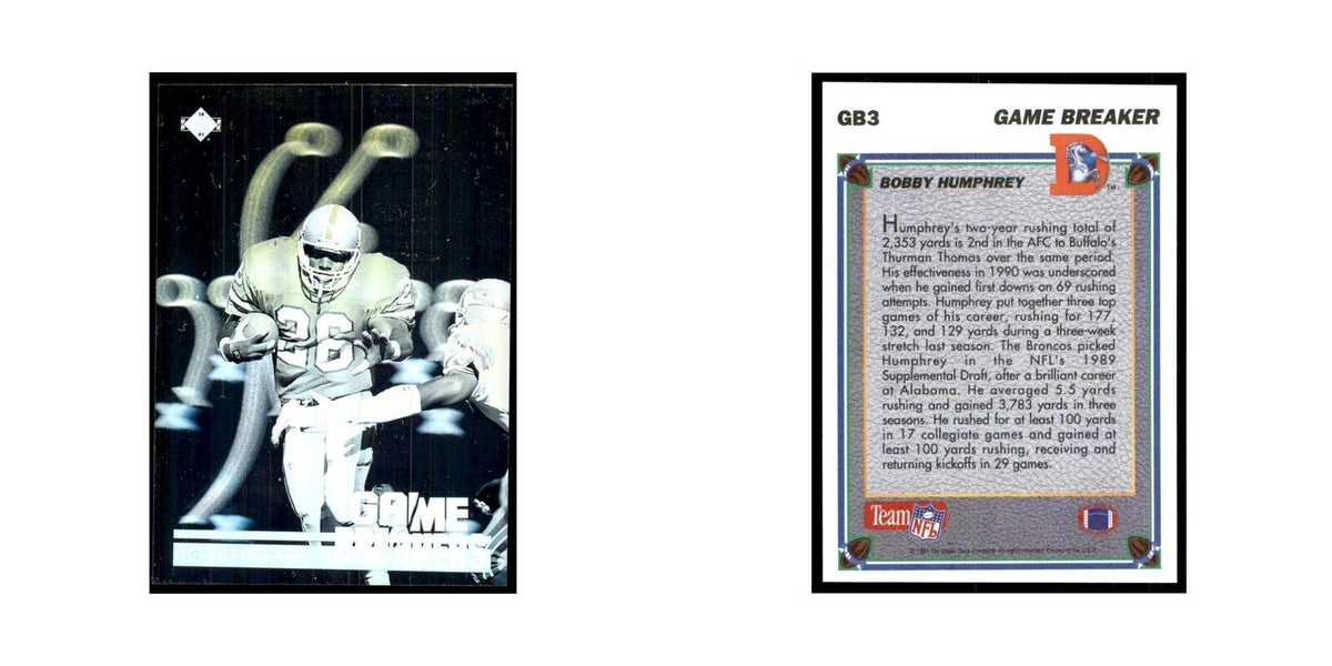 1991 Upper Deck Game Breaker Holograms Bobby Humphrey Broncos #GB3