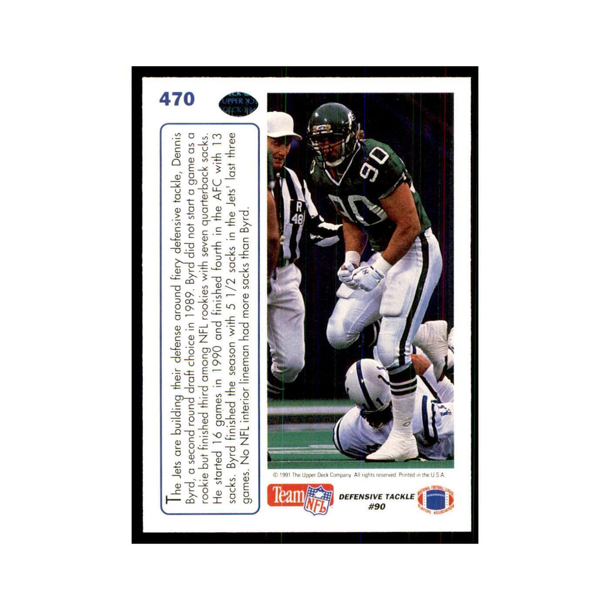 1991 Upper Deck Dennis Byrd Jets #470