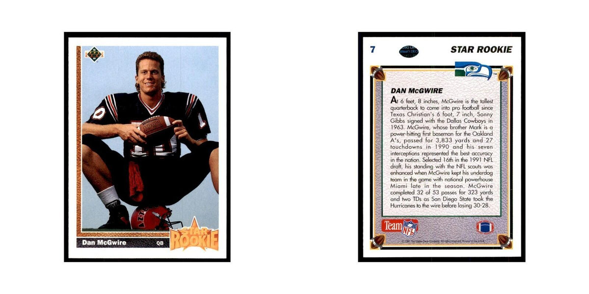 1991 Upper Deck Dan McGwire RC Seahawks #7