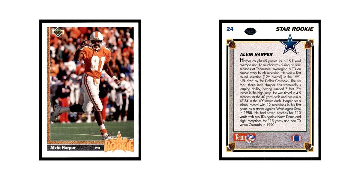 1991 Upper Deck Alvin Harper RC Cowboys #24