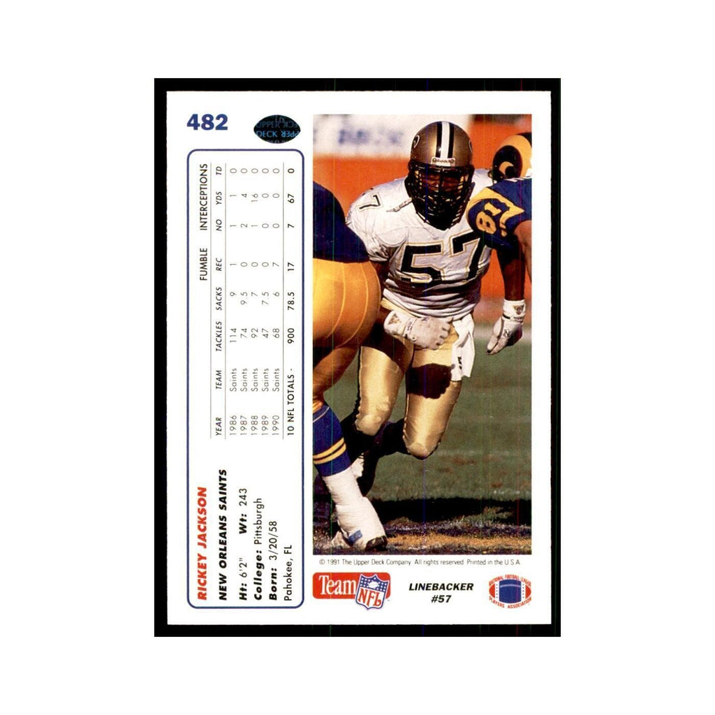 1991 Upper Deck Rickey Jackson Saints #482