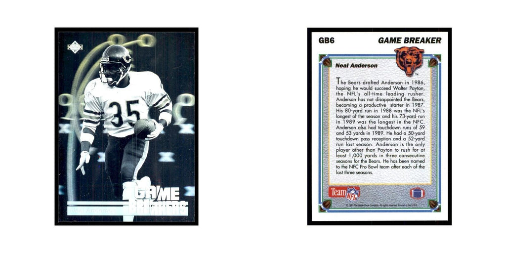 1991 Upper Deck Game Breaker Holograms Neal Anderson Bears #GB6