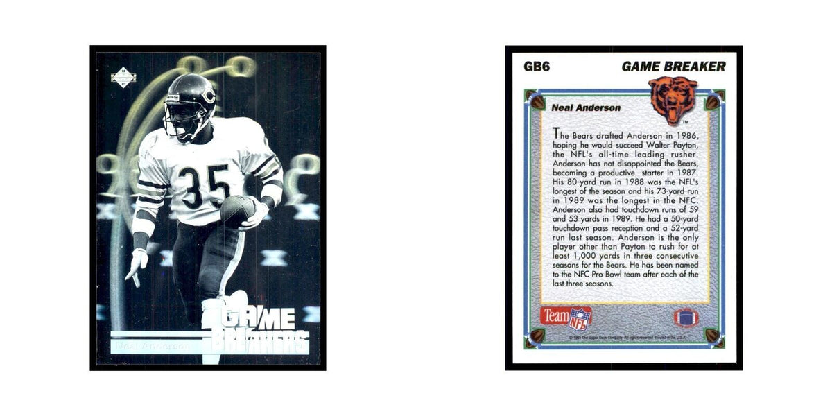 1991 Upper Deck Game Breaker Holograms Neal Anderson Bears #GB6