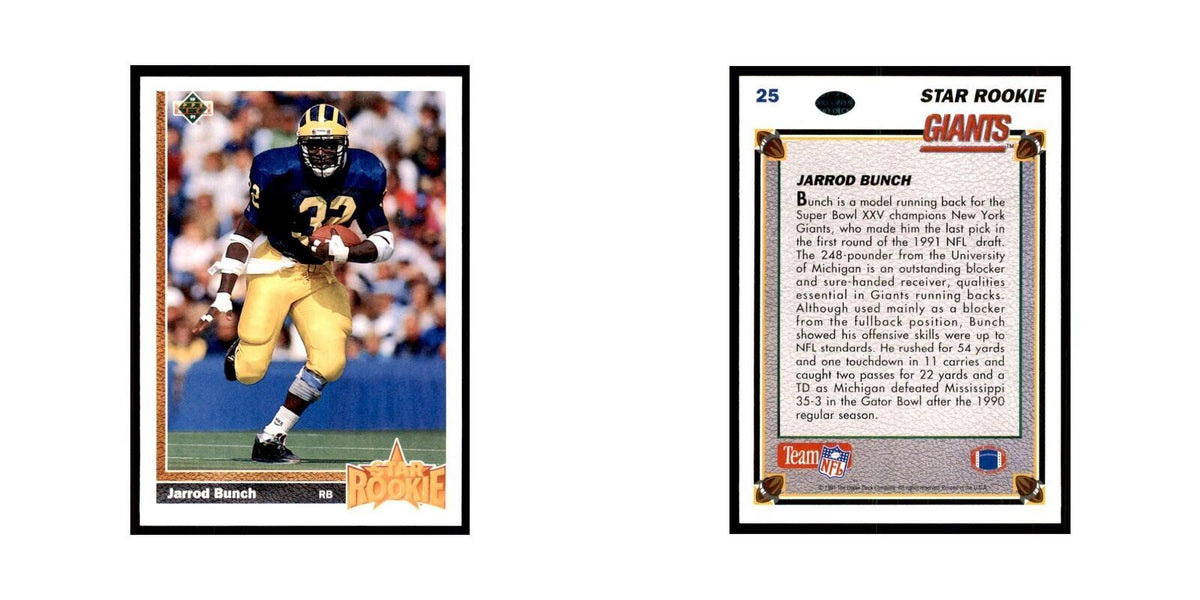 1991 Upper Deck Jarrod Bunch RC Giants #25