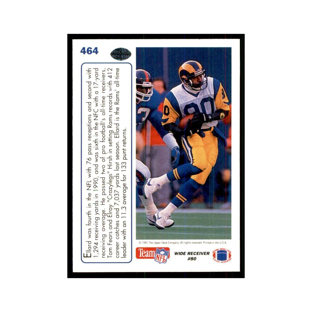 1991 Upper Deck Henry Ellard Rams #464