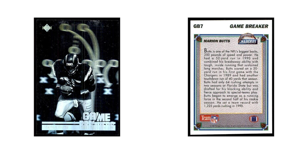 1991 Upper Deck Game Breaker Holograms Marion Butts San Diego Chargers #GB7