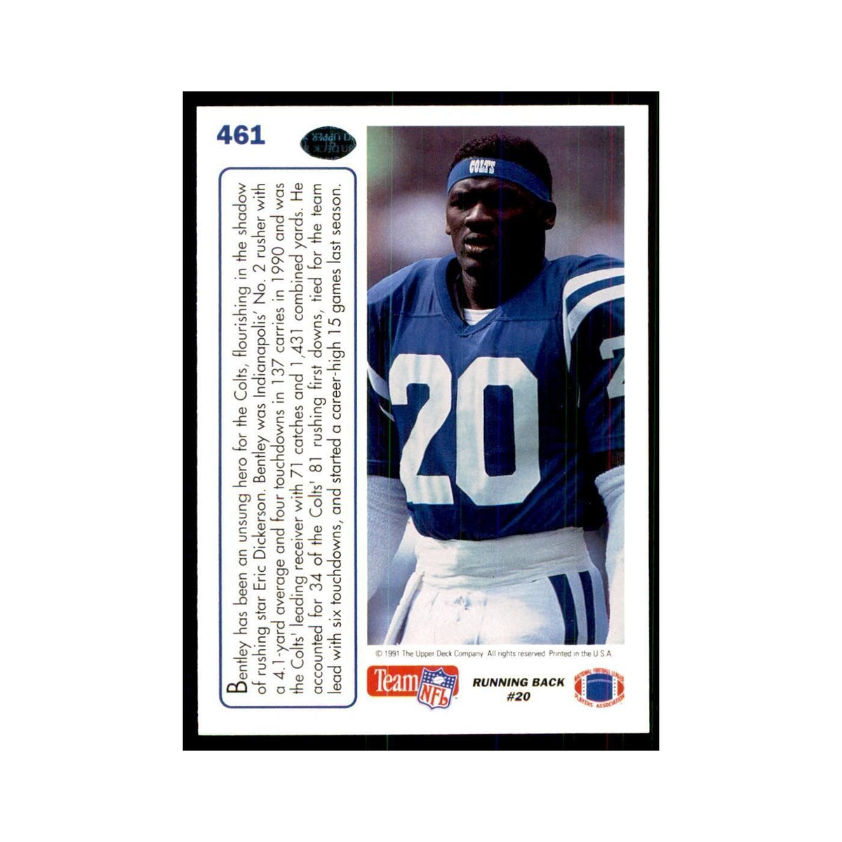 1991 Upper Deck Albert Bentley Colts #461