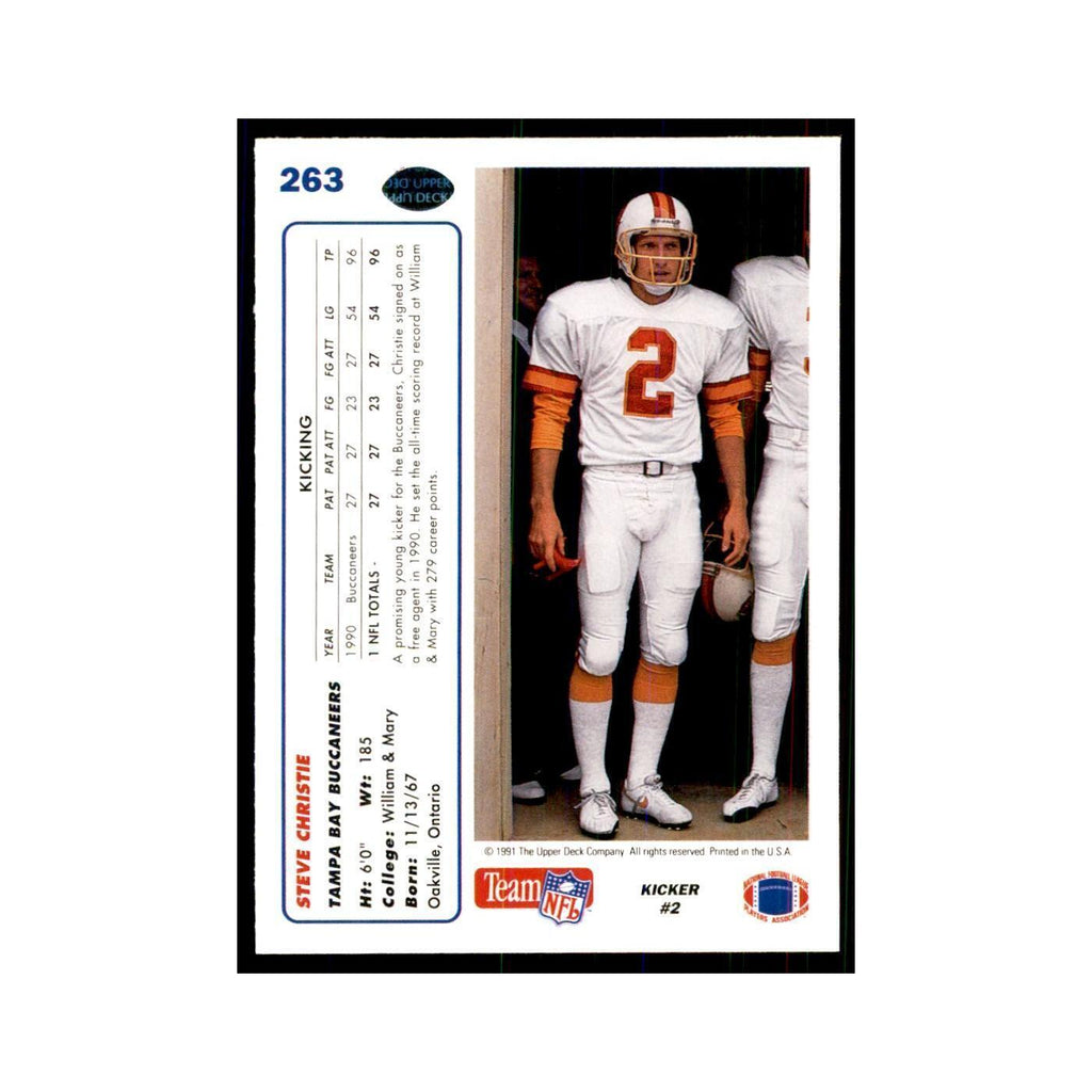 1991 Upper Deck Steve Christie Buccaneers #263