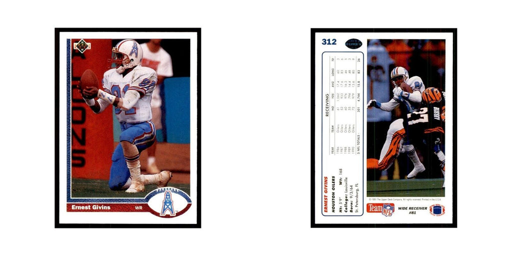 1991 Upper Deck Ernest Givins Houston Oilers #312