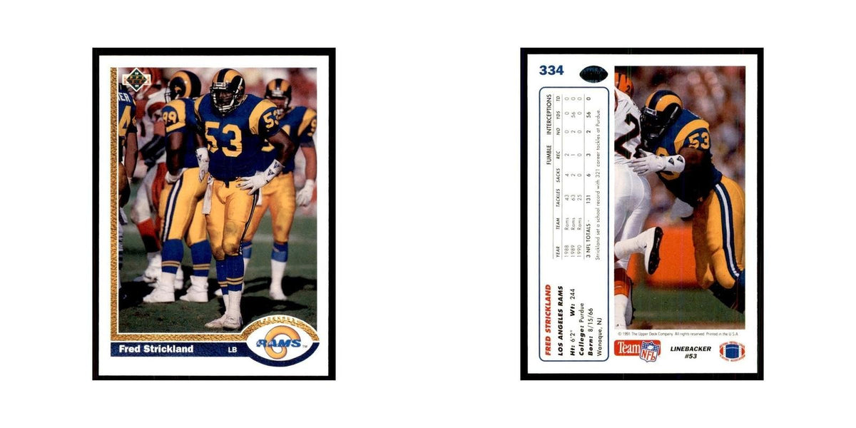 1991 Upper Deck Fred Strickland Rams #334