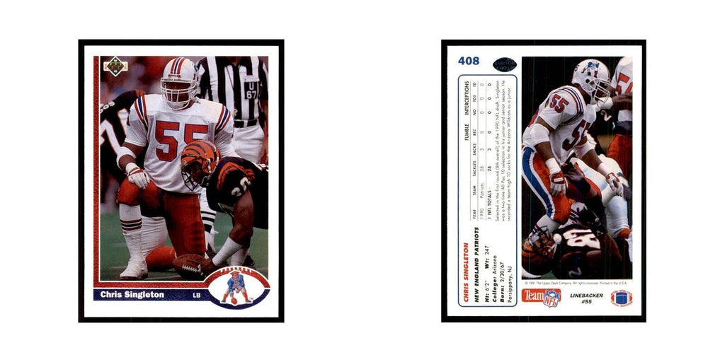 1991 Upper Deck Chris Singleton Patriots #408