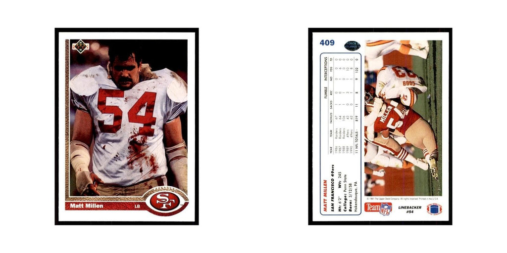1991 Upper Deck Matt Millen 49ers #409