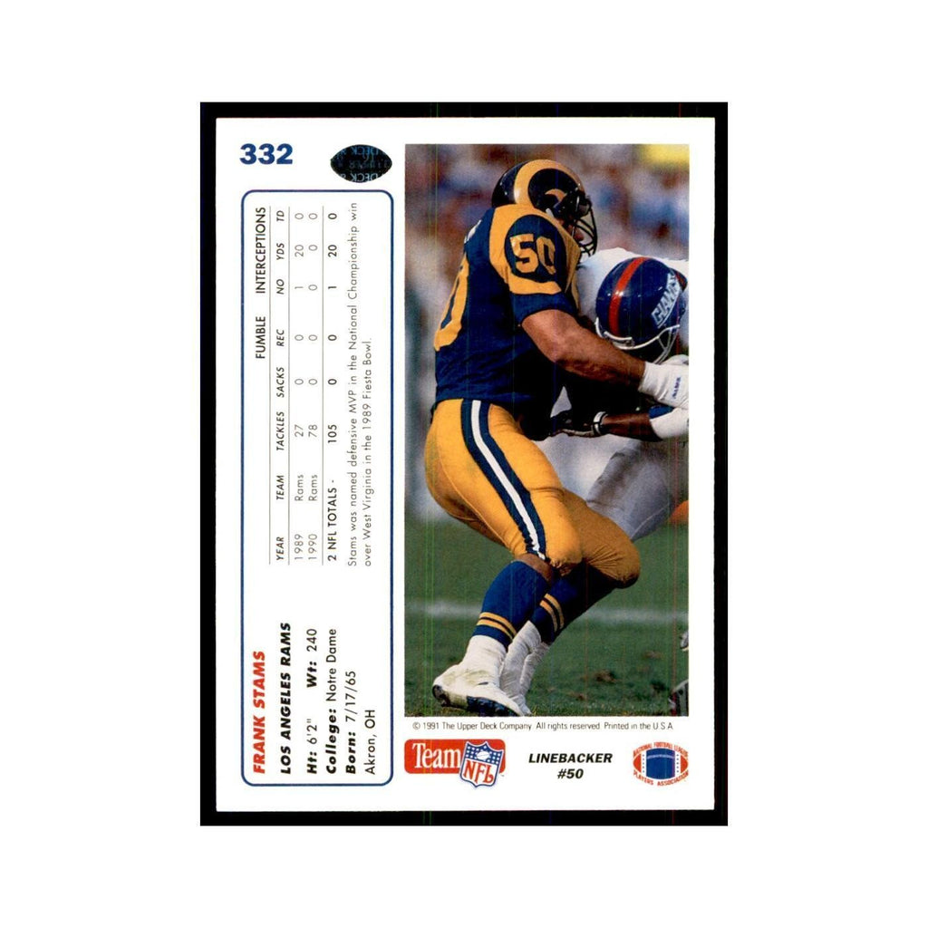 1991 Upper Deck Frank Stams Rams #332