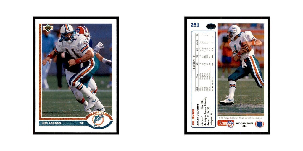1991 Upper Deck Jim Jensen Dolphins #251