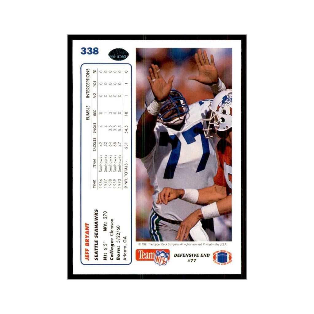 1991 Upper Deck Jeff Bryant Seahawks #338